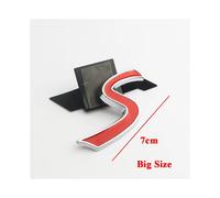 (7cm Red Silver) 3D ABS Red Mini Cooper S Logo Letters Car Trunk Emblem Badge Decal For