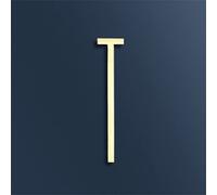 7cm Solid Brass 3D House Plaque Numbers 0-9 Letters A-Z Dash Sign Adhesive Glued Hotel Office Door Number Indoor Mailbox Address Digital Alphabet for Home Outdoor Plates Doorplate Room (T)