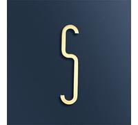 7cm Solid Brass 3D House Plaque Numbers 0-9 Letters A-Z Dash Sign Adhesive Glued Hotel Office Door Number Indoor Mailbox Address Digital Alphabet for Home Outdoor Plates Doorplate Room (S)