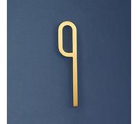 7cm Solid Brass 3D House Plaque Numbers 0-9 Letters A-Z Dash Sign Adhesive Glued Hotel Office Door Number Indoor Mailbox Address Digital Alphabet for Home Outdoor Plates Doorplate Room (9)