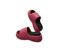 7Cm Thick-Soled Cloud-Style Height-Boosting EVA Flip-Flops with A Cushioned Feel Slip-Resistant Outdoor Slippers for Home, Bathroom And The Beach,Red and black,5 UK