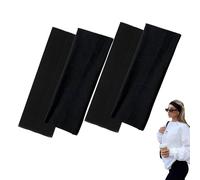 7cm Wide Black Headbands for Women Men, 4pack Fashion Head Bands for Women's Hair, Soft Fabric Stretchy Hair Bands for Makeup, Yoga, Running (4XBlack)