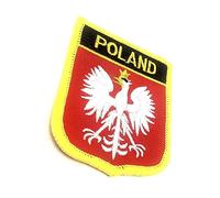 7cm x 6cm Polish Crest Coat of Arms Poland EU Europe Flag Iron On Embroidered Fabric Sew On Patch Pack of 1