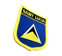 7cm x 6cm Saint Lucia Caribbean Flag Iron On Embroidered Fabric Sew On Patch Pack of 1