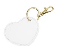 (7cm x 6cm, Soft White) Bagbase Boutique Heart Leather-Look PU Keyclip