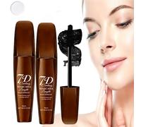 7d Colossal Mascara, 7d Mascara Fiber Lashes Waterproof, Smudge-Proof 7d Waterproof Volume Curling & Lengthening Mascara, Clump-Free False Lash Effect, Thickening Eye Makeup for Daily Makeup (2)