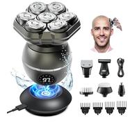 7D Head Shavers for Bald Men: 6 in 1 Detachable Bald Head Shavers - IPX7 Waterproof Wet Dry Electric Razor for Men- LED Display Shaving Grooming Kit with Type-C Charge