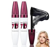 7D Mascara Black, 7D Mascaras, 7D Waterproof Volume Mascara, Waterproof Mascara Black Voluminous Lengthening for Natural and Thickening False Lash Effect, Long Lasting Natural Curling Lashes (2)