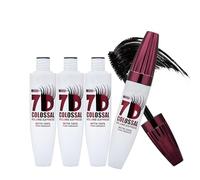7D Mascara Black Waterproof Volume Colossal Mascara, Silk Fiber Black Voluminous Lengthening Mascara for Natural Thickening False Lash Effect, Long Lasting Natural Curling Lashes For Eye Makeup (3PCS)