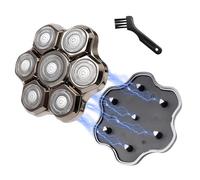 7D Shaver Heads Replacement 7 Blades Bald Head Shaver Replacement Heads Universal Magnetic Replacement Shaver Heads for Most Mainstream Brands (Silver)