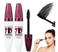 7D Waterproof Mascara, Long-Lasting & Buildable Volume, Natural Length, Exquisitely Full Lashes, Smudge-Proof, Thickening Eye Makeup for Defined Curl (2PCS)