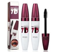 7D Waterproof Volume Mascara, 2026 New Long Lasting Natural Curling Lashes, Voluminous Lengthening Mascara, Waterproof Mascara False Lash Effect Smudge-Proof for Professional Eye Makeup (2PC)