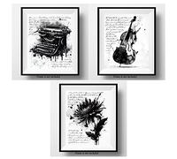 7Dots Art. Ink wall art series inspired by Wednesday and Edgar Po's Nevermore. Watercolor Ink Art Print, poster 8"x10" on Fine Art thick Watercolor paper. For the living room, bedroom, and kid's room.