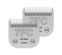 7FC Pet Dog Grooming Detachable Ceramic Blades,Compatible with Andis,Oster A5,Wahl KM10 Clippers,Cut Length 1/8"(3.2mm) -2 PCS