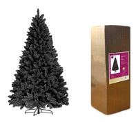 7ft/2.1m Black Bushy Imperial Pine Artificial Christmas Tree 1084 Pencil Point Tips