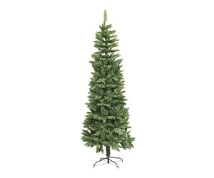 7Ft/2.1mGreen Christmas Tree Slim Tree Pine Narrow Xmas Tree, 680 Pointed Tips, Metal Stand, Holiday Home Decorations