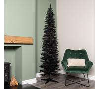 7ft (210cm) Black Pencil Pine Christmas Tree with 401 Tips Samuel Alexander Black One Size