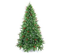 7ft/210cm Stockholm Pine Artificial Christmas Tree Berries & Frosted Cones Mixed Tips