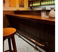 7ft 5ft 12ft 6ft 10 Foot Bar Foot Rail W/Brackets, Heavy Duty Kitchen Islands Foot Railings Wall & Floor Mounted, Stainless Steel Tube Round(L 16ft (488cm))