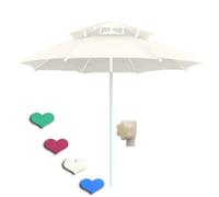 7ft 9ft Patio Umbrella - Outdoor Table Umbrella with Wind Resistance Adjustable Height 2-Tier Waterproof Canopy Durable Fiberglass Frame Burgundy - Ideal for Garden Balcony & Patio