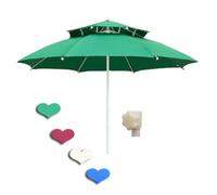 7ft 9ft Patio Umbrella - Outdoor Table Umbrella with Wind Resistance Adjustable Height 2-Tier Waterproof Canopy Durable Fiberglass Frame Burgundy - Ideal for Garden Balcony & Patio