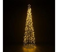 7Ft Christmas Xmas Led Star Cone Tree Lights Decoration Indoor & Outdoor - Warm White