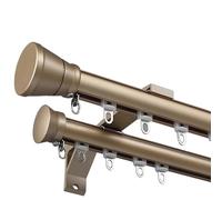 7ft Double Curtain Track Wall Mounted Aluminum Alloy Roman Rod with Silent Rollers 14ft Heavy Duty Rail for Room Divider Elegant Gold Finish Perfect for Home Decor