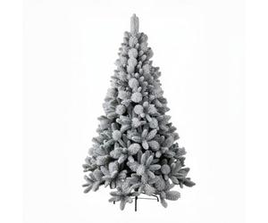7FT Frosted Snowy Boulder Pine Helsinki Fir Green 1080 Tips Bushy Artificial Plain Christmas Tree Holiday Elegant Home Xmas Festive Decorations