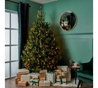 7Ft Full Fraser Fir Warm White Led Hinged Pre-Lit Artificial Christmas Tree - Green