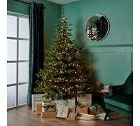 7Ft Full Nordmann Warm White Led Pre-Lit Artificial Christmas Tree - Green