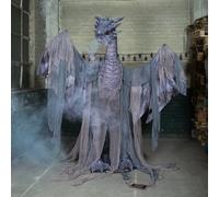 7ft Giant Sized Motion Activated Winter Dragon Halloween Decoration with LEDs