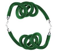 7ft Green Velvet Queue Rope with Silver Hooks - Elegant Crowd Control Barrier for Events & Venues, Durable Queue Management Solution, Perfect for Parties and Gatherings