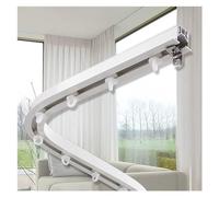 7ft Long Hidden Recessed Ceiling Mount Curtain Track - Heavy Duty White Railing System for Room Divider Shower Rod Living Room & Bedroom