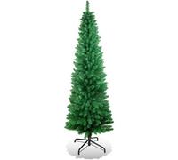 7Ft Pencil Pine Slim Christmas Tree Artificial Bushy Pvc Tips Xmas Holiday