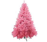 7FT Pink Artificial Christmas Tree With Thicken Branch Tips,Outdoor Indoor Large Christmas Tree With Metal Stand,Colorful Xmas Pine Tree Festival Decoration-Pink 210cm/7ft