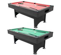 7ft Pool Snooker Auto Ball Return Black Table Billiards Family Leisure With All Accessories, Great for Kids and Adults (Red)