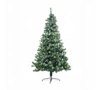 7ft/2.1m Pre-Lit Artificial Christmas Tree Alaskan Pine Green 800 Tips - 200 Cool White LEDs Metal Stand Xmas Home Decorations