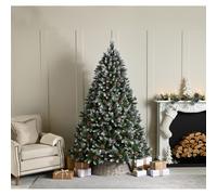 7ft River View Fir Christmas Tree Artificial - White Frosted Green 1586 Tips