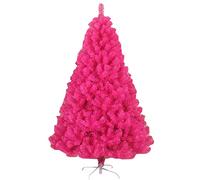 7FT Rose Artificial Christmas Tree With Thicken Branch Tips,Outdoor Indoor Large Christmas Tree With Metal Stand,Colorful Xmas Pine Tree Festival Decoration-Rose 210cm/7ft