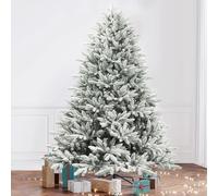 7ft Snow-Frosted Velvet Christmas Tree Pre-decorated Artificial Christmas Tree Foldable For Indoor Use Bedroom, Holiday Decorations, Schools, Offices, Shopping Malls(Style 1)