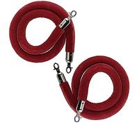 7ft Velvet Stanchion Rope Set 2 Pcs Blue Crowd Control Barriers Silver Hook Queue Safety Ropes for Event Poles Ideal for Carpet Events and Queue Management