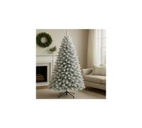 7ft White Flocked Artificial Christmas Tree with Stand Holiday Home
