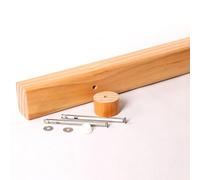 7ft Wooden il with Brackets & Screws - Non-Slip Indoor Wall Mount ir Railing, Chamfered Design for Safe - Perfect for Home ases