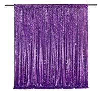 7ft x 7ft Purple Sequin Backdrop Glitter Party Backdrop Curtains Photo Background for Baby Shower Wedding Wall Decorations