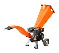 7HP Petrol Wood Chipper For Garden - Chips Branches Up To 60 mm In Diameter - Powerful Easy Start 212cc Engine - Adjustable Chute - Sturdy Tyres - Ideal For Uneven Terrain - Gardening Tools