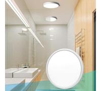 7in/18cm 12W LED Flush Mount Ceiling Light Fixture, 6000K Cool White, 1500LM, White LED Round Ceiling Lighting, 120W Equivalent Ceiling Lamp for Closets, Kitchens, Stairwells, Bedrooms, etc.
