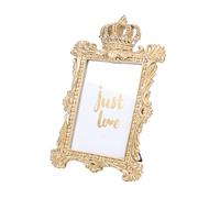 7In Antique Retro Baroque Photo Frame,Gold Crowns Resin Desktop Picture Frame Ornament,Jewelry Display Frame for Bedroom Home Decor,Gold