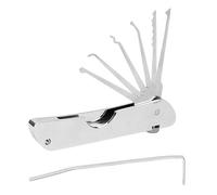 7in1 Lock Picking Kit, Portable Folding Lock Pick Set, Stainless Steel Lockpicking Training Set, Professional Lo/cksmith Tools, Key Extractor Kit, Lo/ckpicking K/it for Beginners, Lo/ck Pick Tool