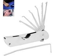 7in1 Lock Picking Kit Portable Folding Tool,Stainless Steel Single Hook Picks Locksmith Repairing Tools,Lock Picking Kit,Pocket Multi Tool Lo/ck Pick,Secure Quick Key Extractor K/it,Locksmith Tools