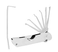 7in1 Lock Portable Lock Picking Kit with Keychain Multitool - Professional Lockpick Set for Practice Essential Locksmith Tools